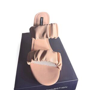French connection Style Crystal heel mules sandals blush 8.5 new